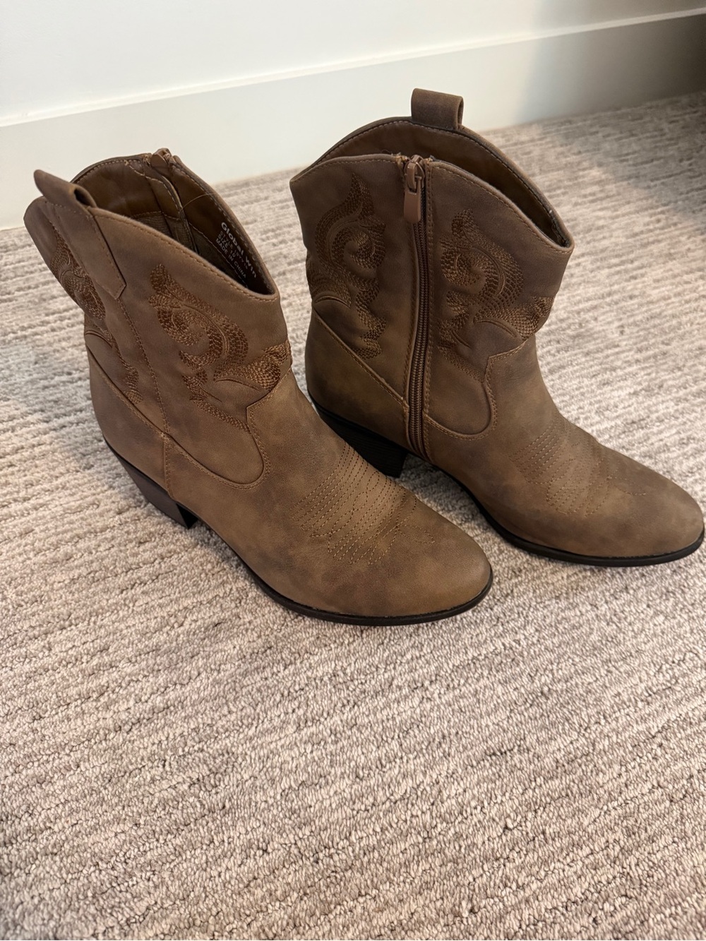 Western Embroidered Ankle Boots